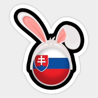 happy easter Slovakia bunny ears flag cute designs Sticker